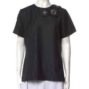 Chic Black Embellished Women's Blouse